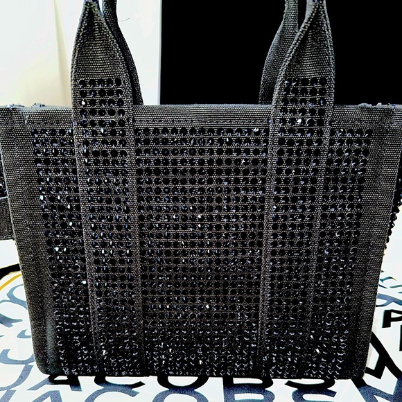 Marc Jacobs Black Crystal Canvas Small Tote Bag - NWOT - - Picture 4 of 12